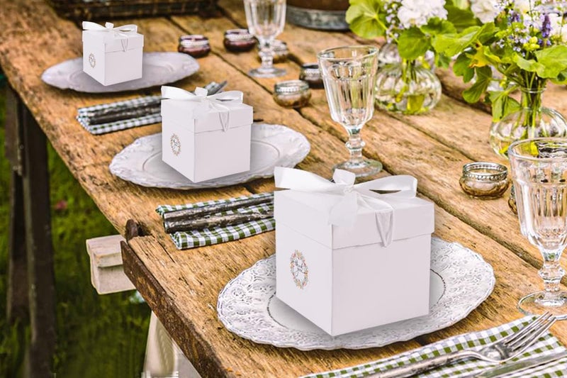 Elephantpackage 12Pack Small Gift Boxes with Lids, White Gift Boxes with Ribbon for Birthday, Present Packing, Party Favor, Candle Boxes, Treat Boxes, Wedding. - Image 5